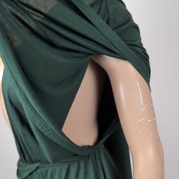 3/$20 H&M Kimono Wrap Dress Vneck Half Sleeve Elastic Waist Cocktail Party Green - Picture 7 of 10